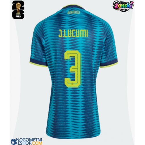Ženski Nogometni dresi Kolumbija Jhon Lucumi #3 Gostujoči SP 2026 Kratek Rokav